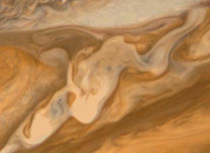 A close up of Jupiter's atmosphere